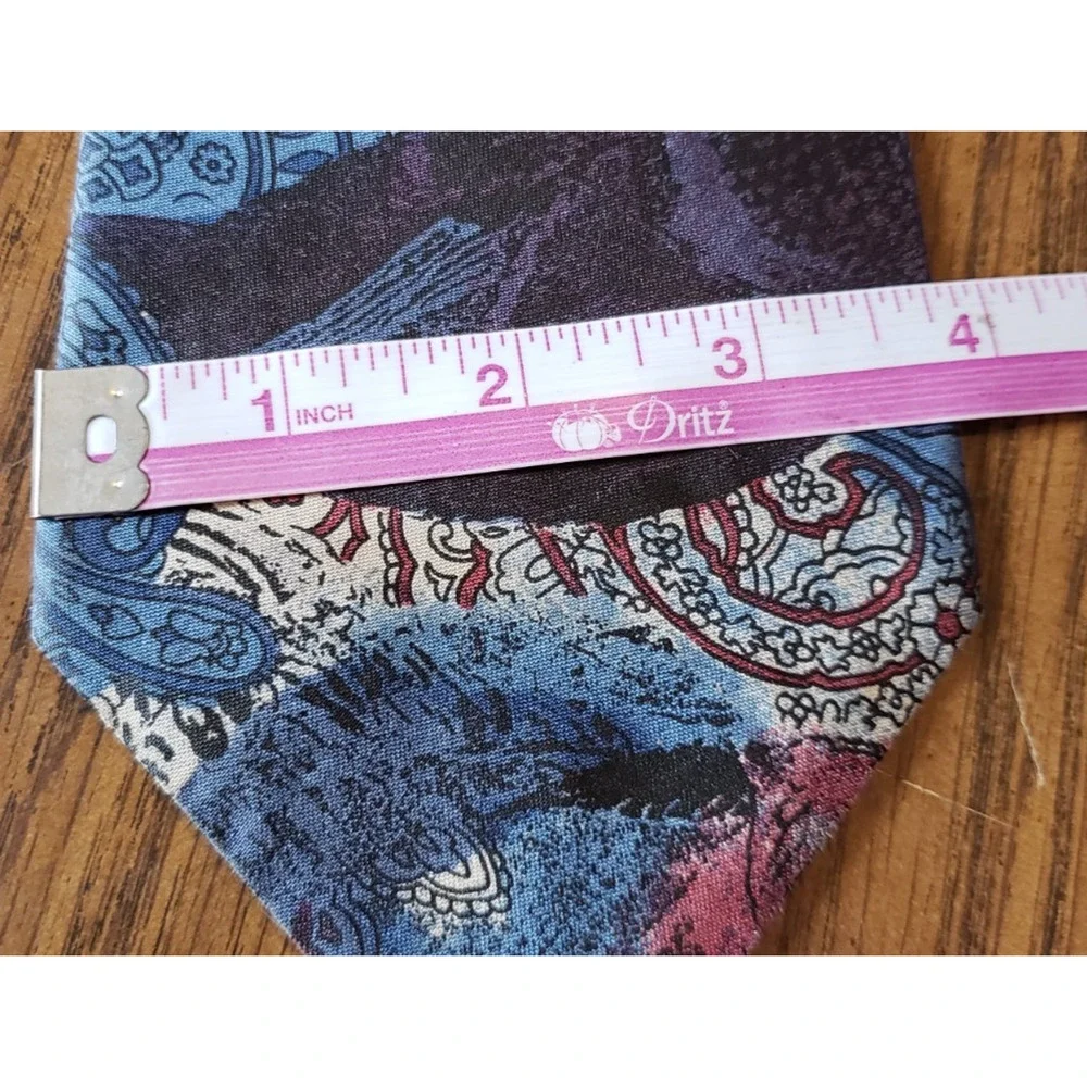 Blue and Red Abstract Colorful Paisley Necktie Tie